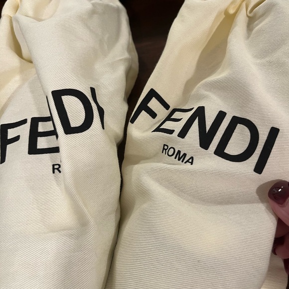 Fendi Black and mesh Logo Flats - Picture 9 of 9